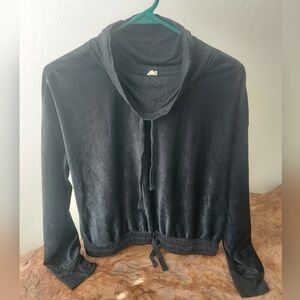 Velvet Cowl Neck Long Sleeve Top